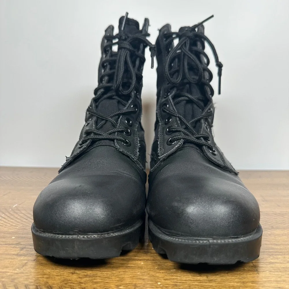 Rothco Jungle Boots Mens 5 Black Leather Canvas Speed Lace Military Combat Army